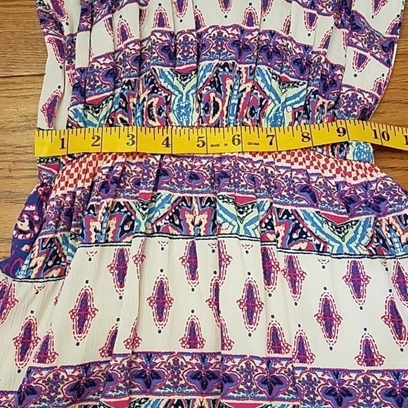 SKIES are blue cold shoulder dress sz XS boho cottagecore coastal flowey - Picture 7 of 7